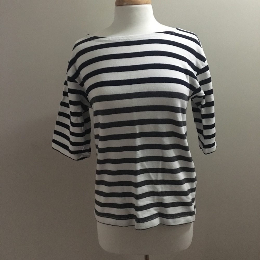 JCrew striped short sleeve sweater